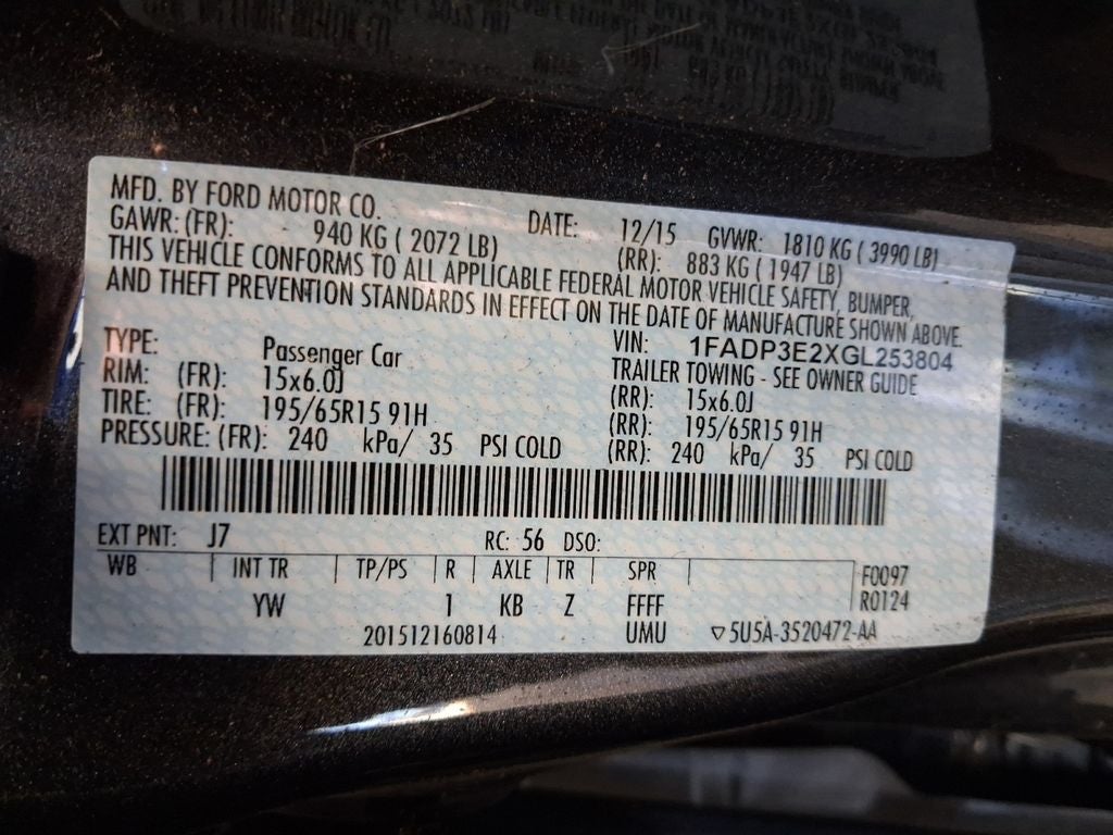 2016 Ford Focus S