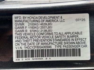 2025 Honda Accord Hybrid Touring