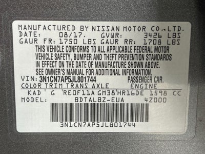 2018 Nissan Versa 1.6 SV