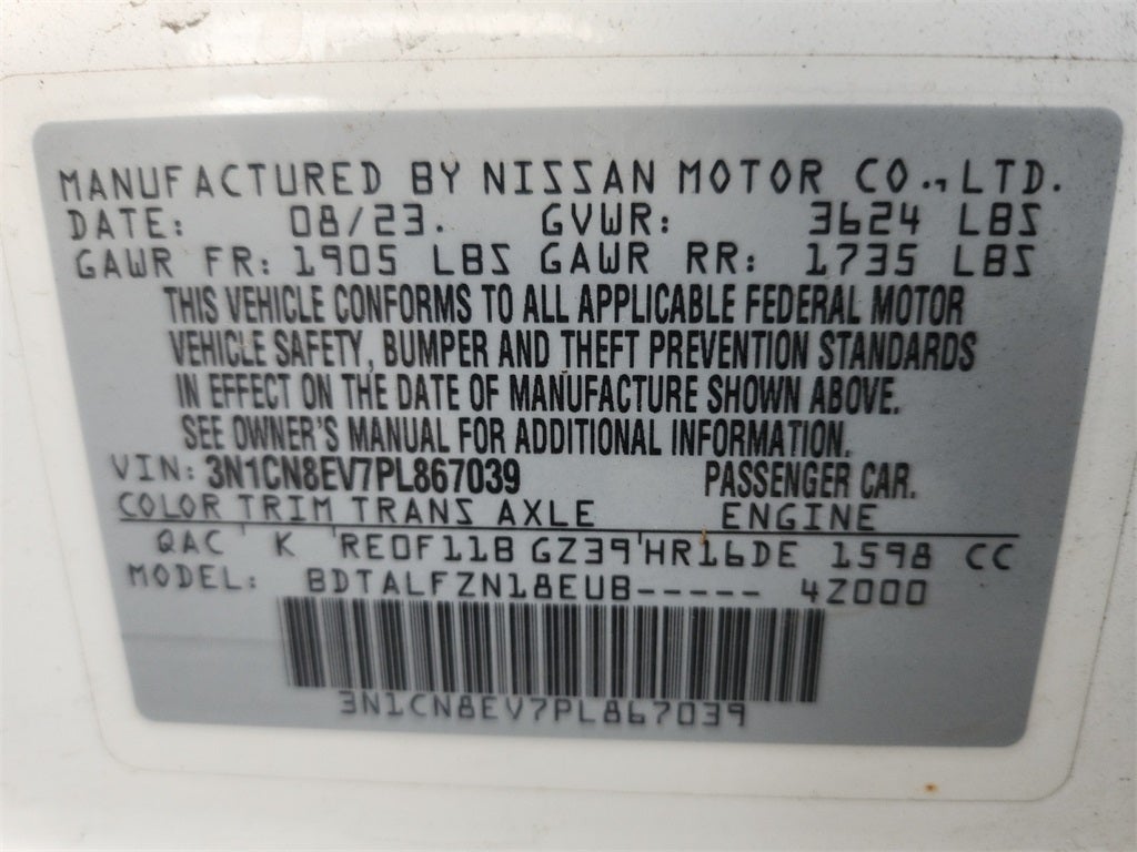 2023 Nissan Versa 1.6 SV