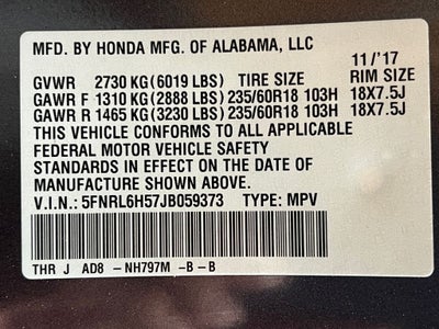 2018 Honda Odyssey EX
