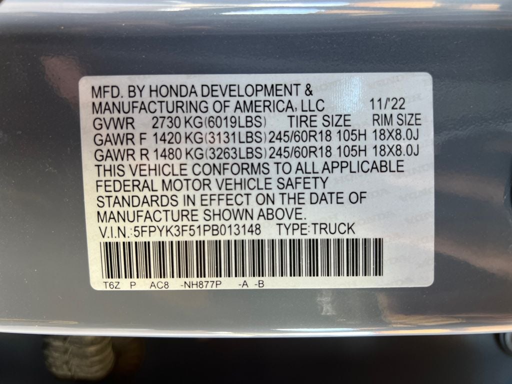 2023 Honda Ridgeline RTL