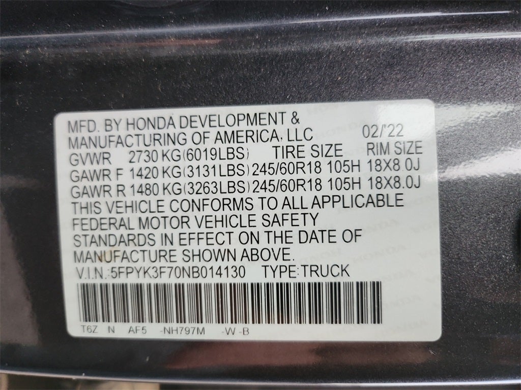 2022 Honda Ridgeline RTL-E