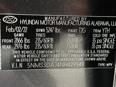 2022 Hyundai SANTA FE SEL