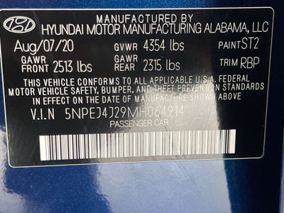 2021 Hyundai SONATA SEL Plus