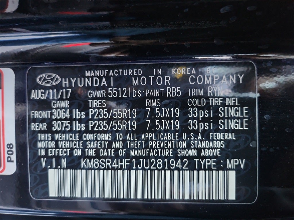 2018 Hyundai SANTA FE SE Ultimate