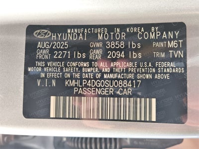 2025 Hyundai ELANTRA Limited