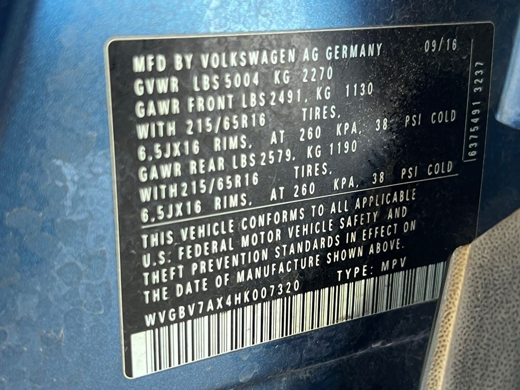 2017 Volkswagen Tiguan 2.0T S 4Motion