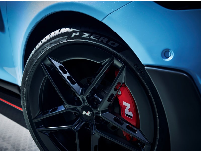 Blue Hyundai Wheel Closeup